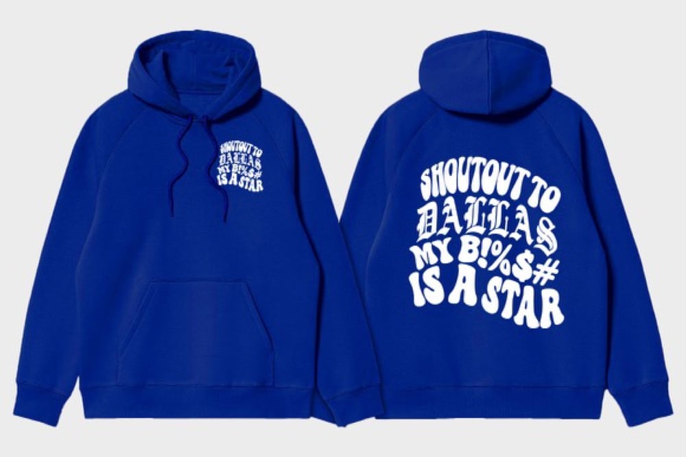 Image of DALLAS STAR HOODIE (ROYAL/WHT)