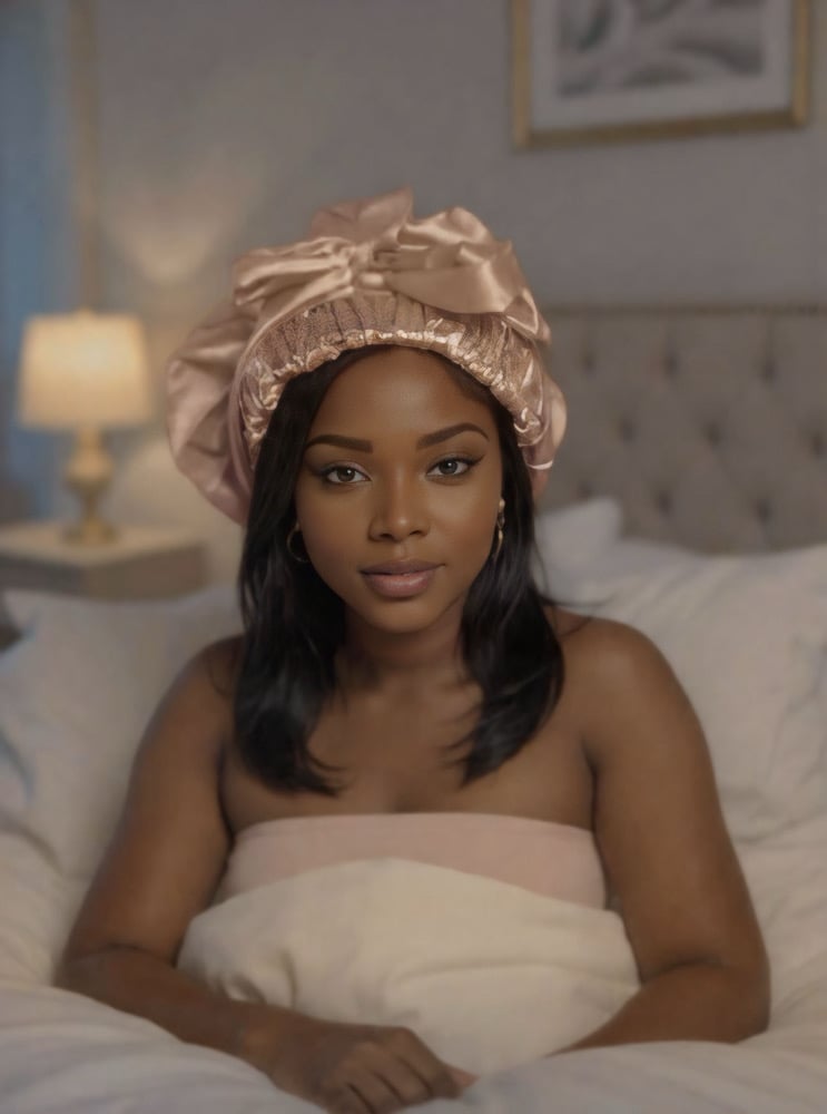 Image of Satin Reversible Bonnet & Scarf 