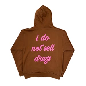 Image of Ghost I Do Not Sell Drugs Hoodie in Brown/Pink