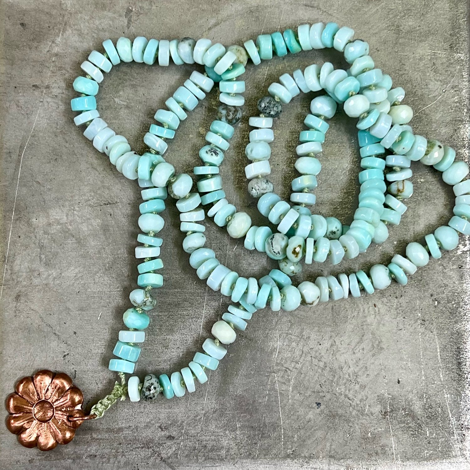 Image of Blue Opal Beaded Necklace