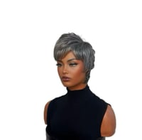 Image 2 of Arden | Silver Feathered Pixie Wig