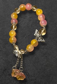 Yellow/pink butterfly bracelet 