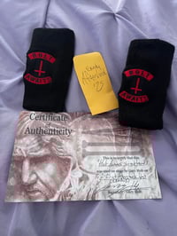 Stage worn Holt Awaits sweatbands from the Exodus set at Aftershock festival!