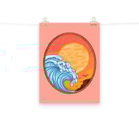 Image 2 of “Sunset Surf” Art Print – Retro Wave Poster with Coastal Sunset Vibes