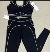 Image 1 of Alo leggings and bra set Black 