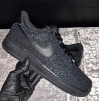 Image 1 of Black Glitter Red Bottom AF1