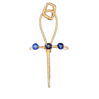 Blue Tigers Eye Copper Ankh