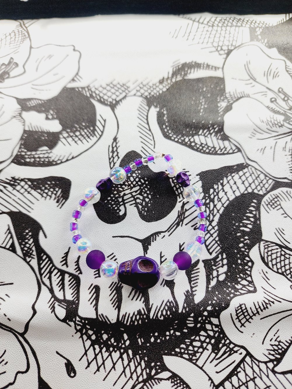 Image of Purple Skulls and Iridescent Glass