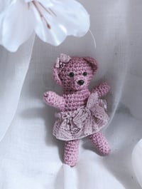 Image 1 of Knitted photoshooting cuddly toy for photoshoot | lady teddy bear | dark dusty pink