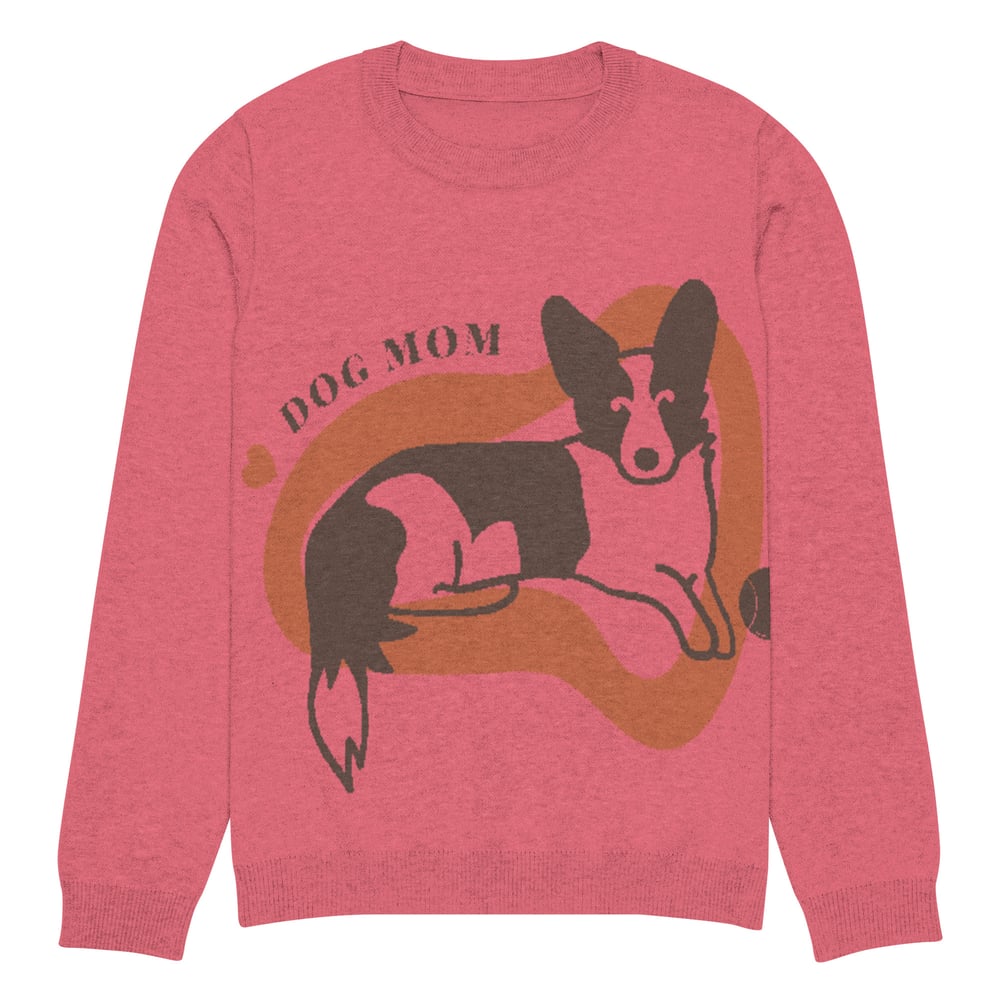 Image of Knitted crew neck Dog Mom sweater