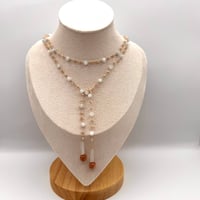 Image 2 of Peach Moonstone Wrap Necklace