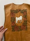 late 1960s hand-tooled leather unicorn vest