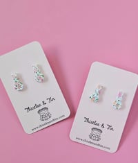 Image 3 of Standing Wildflower Bunny Studs - SKU 493