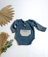 Image 1 of Baby photo session boy romper Adrien | 0-3 months | navy blue