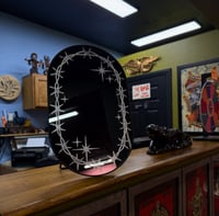 Image 2 of Barbed wire table top mirror