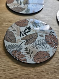 Image 4 of Beige Leaf Coasters - 4 pack