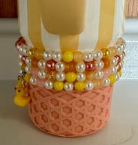 Image 2 of Rubber Ducky Tumbler Bracelet Stack – Yellow Duck Beaded Cup Charm Set