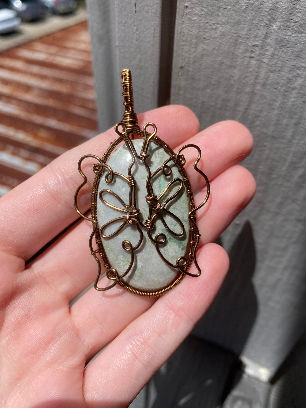 Variscite Butterfly Pendant