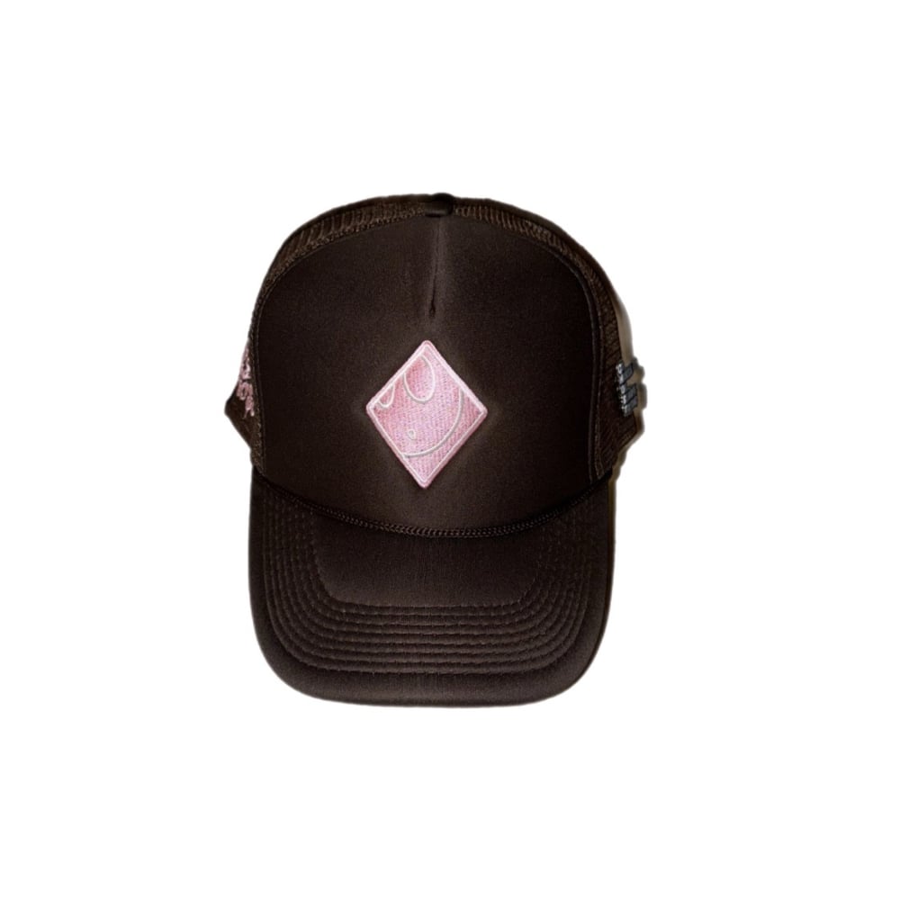 Image of Ghost Trucker Hat in Brown/Pink