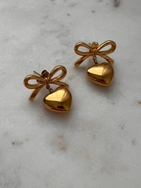 Image 4 of BOW HEART EARRINGS 