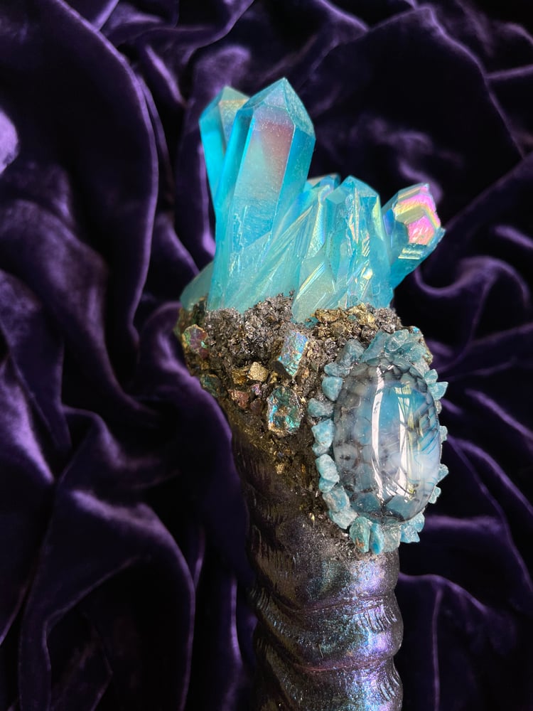 Image of Aqua Blue Aura Quartz - Ritual Rattler