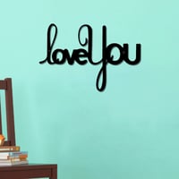 Image 2 of LOVE YOU Metal Wall Art Decorative Ornaments Minimalist Home Kitchen Bar Office Hanging Signs Decor 