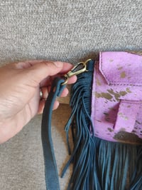 Image 6 of Fur Baby Mobile Bag purple with turquoise stone 