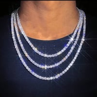 Image 3 of Full Diamond 4MM Tennis Moissanite Necklace