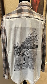 Vintage Cream/Brown/Gray Flannel Shirt Led Zeppelin