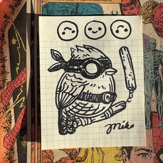 Image of Fat Bird Sharpie Sketch #71