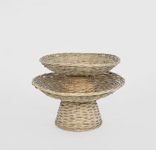 Image of Footed Rattan Bowl