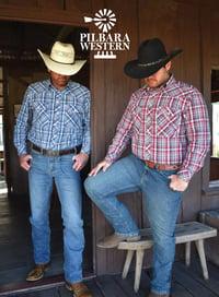 Image 1 of Men's Pilbara Western  Snap Button L/S Shirt