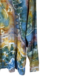 Image 4 of XL Unisex Adult Soft Long Sleeve Tee in Earthy Geode Ice Dye