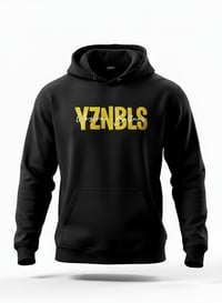 Image 4 of YB Black Abbreviated Print Pullover Hoodie