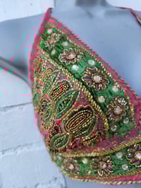 Image 6 of Bralette halter neck top jewel dark pink with two ties at the back