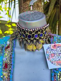 Image 1 of Afghani Bohemian Choker - Blue