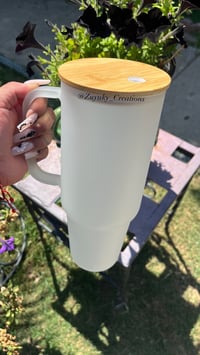 Image 2 of 40oz Frosted Stanley Style Glass Mug
