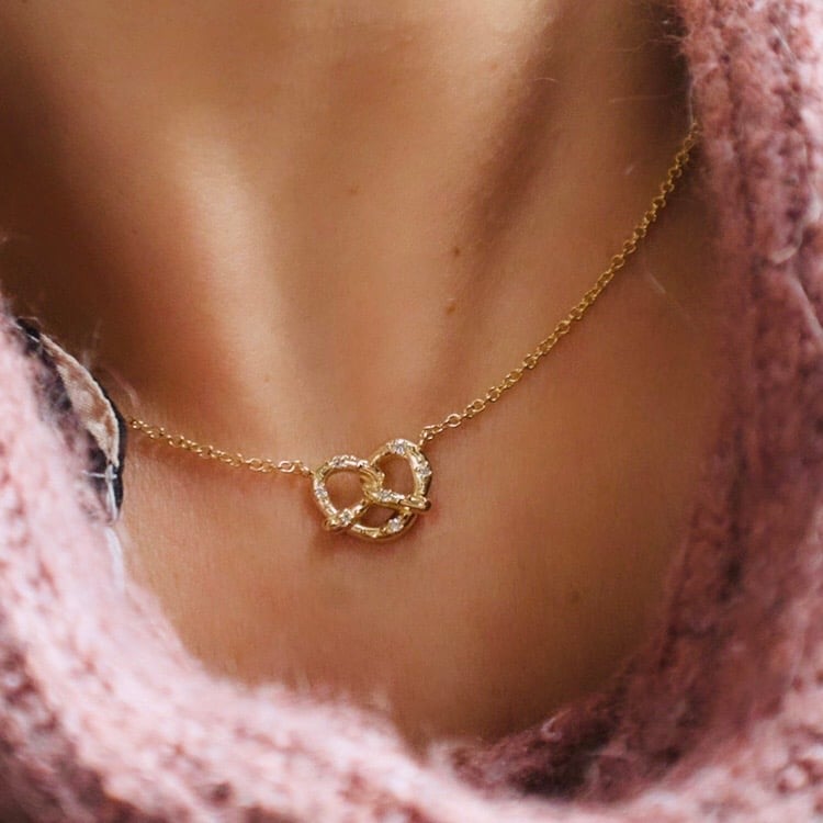 Image of Philly Pretzel Necklace with Diamonds