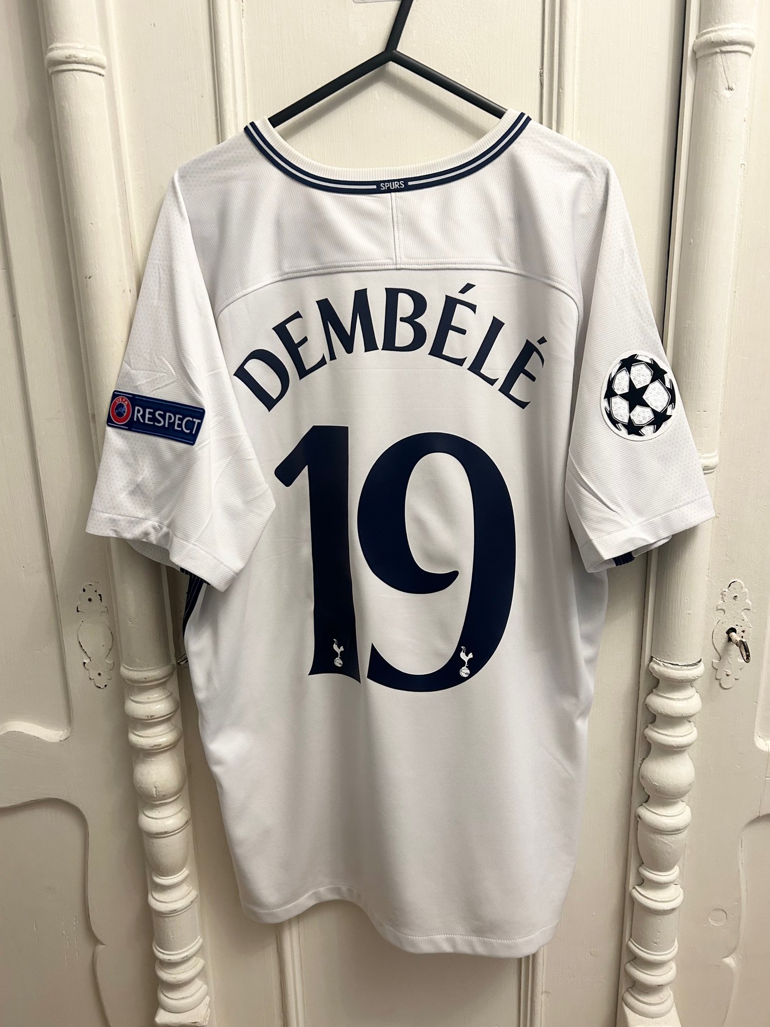 Image of Tottenham Hotspur “DEMBÉLÉ 19” 2017/18 Home Shirt + UCL patches, L