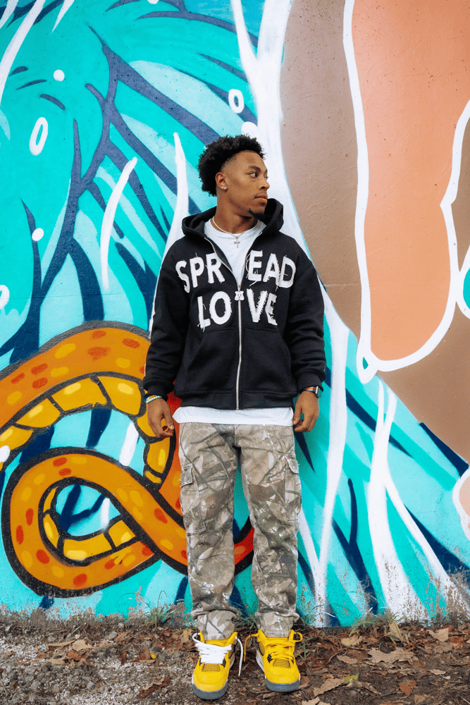Image of “Spread Love” Zip Hoodie (Black)