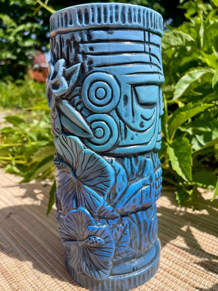 Image of Blue Floral Peanut Mug