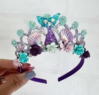 Image 4 of Purple Mermaid birthday tiara crown party props 