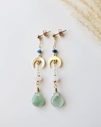 Crescent Gem Drop Earrings 
