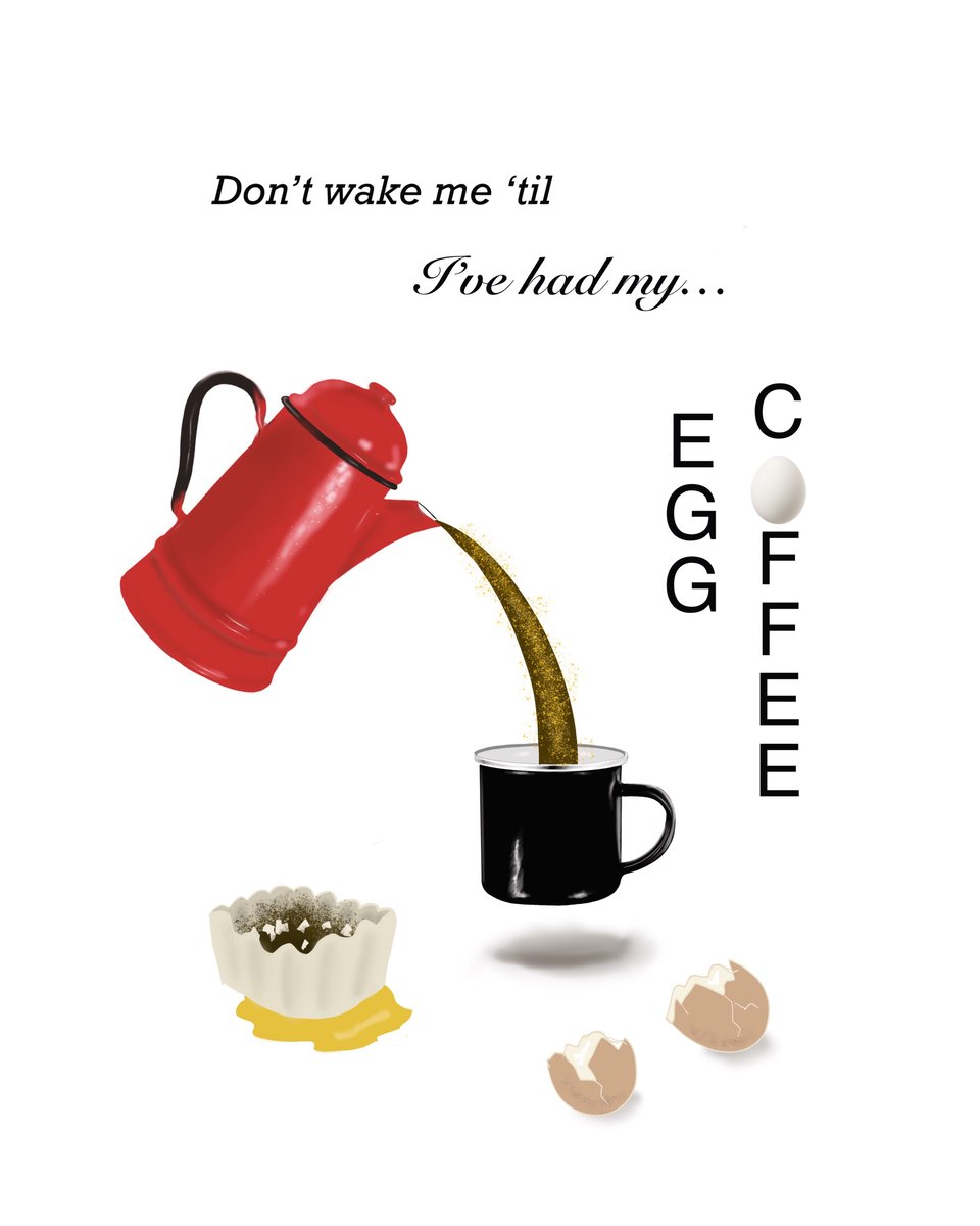 “Egg Coffee” print Warm Shape