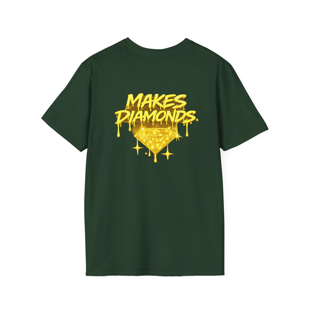 Image of Unisex Pressure Makes Diamonds T-Shirt — Drip Gold Graphic Tee