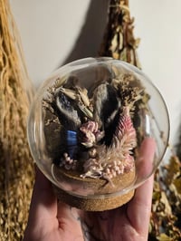 Image 1 of Mummified Bunny Ear Globe- Black & Pink