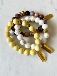 Image 3 of Agate, Riverstone and Howlite With Gold-Plated Brass Spacers