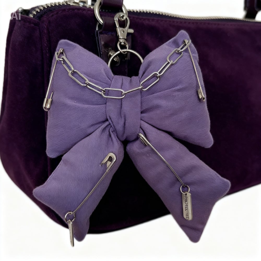 Image of Purple Pin Protected Puff Purse Charm