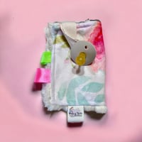 Image 2 of Pastel Floral Minky Lovey -Pacifier or Toy Snap