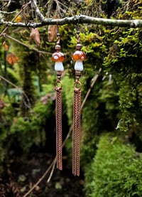 Image 2 of Mushroom Chain Fringe Earring 